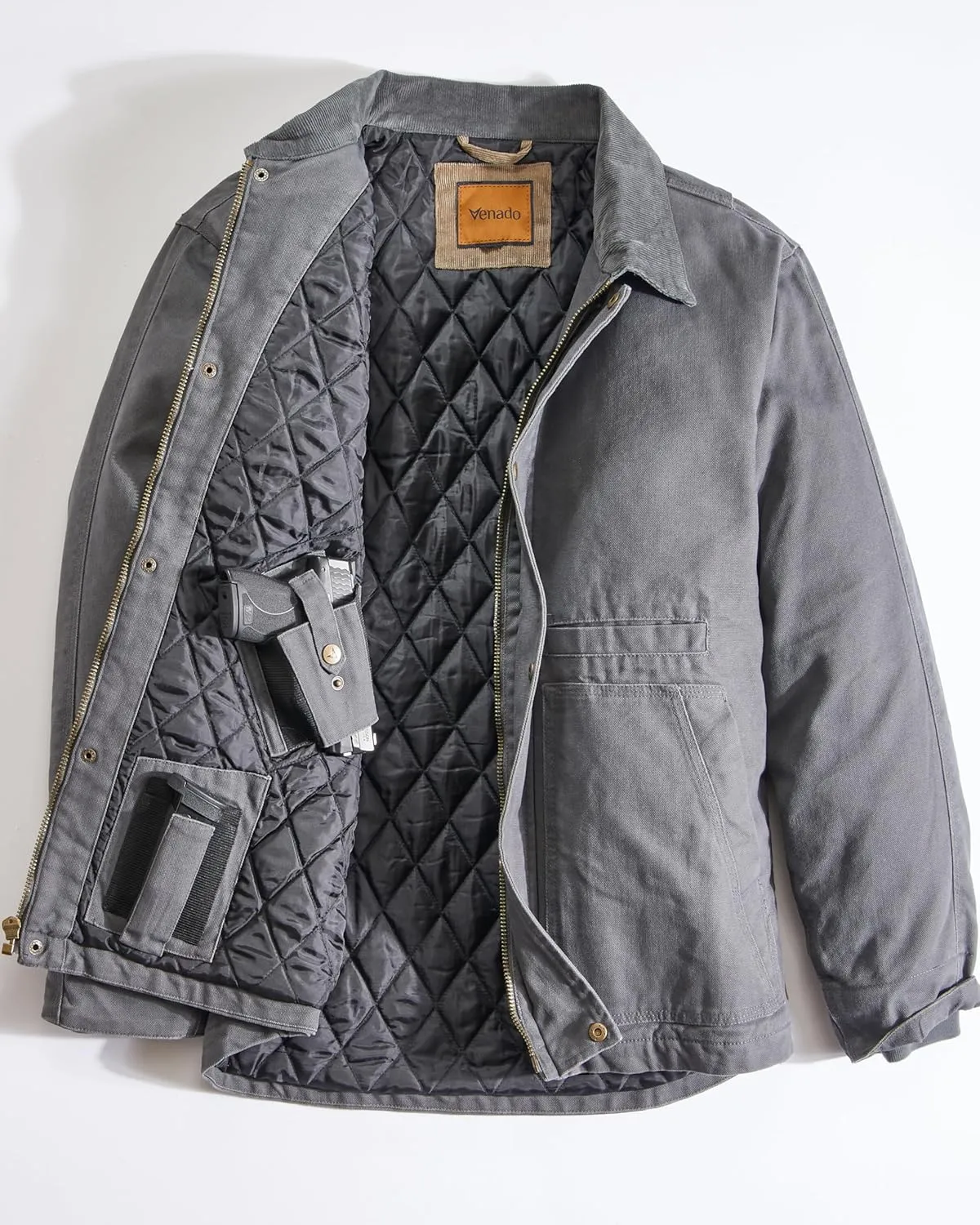 Venado Concealed Carry Jacket for Men - Heavy Duty Canvas - Conceal Carry Pockets