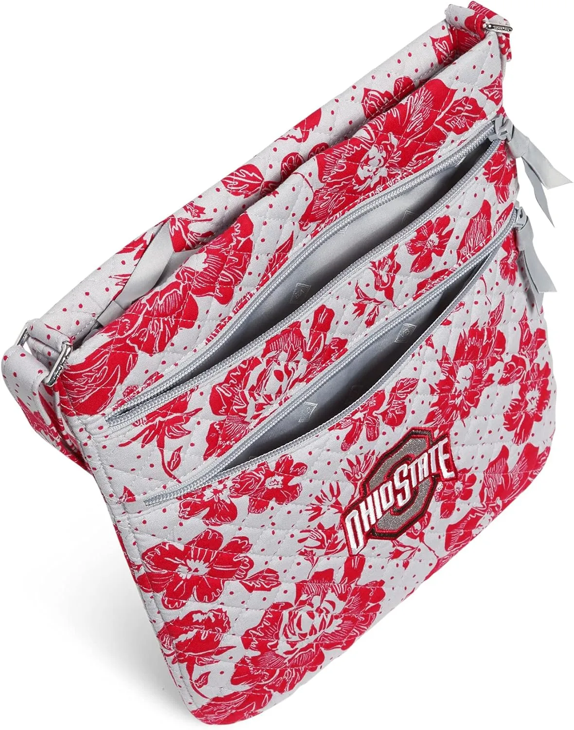 Vera Bradley Women's Cotton Collegiate Triple Zip Hipster Crossbody Purse (Multiple Teams Available)