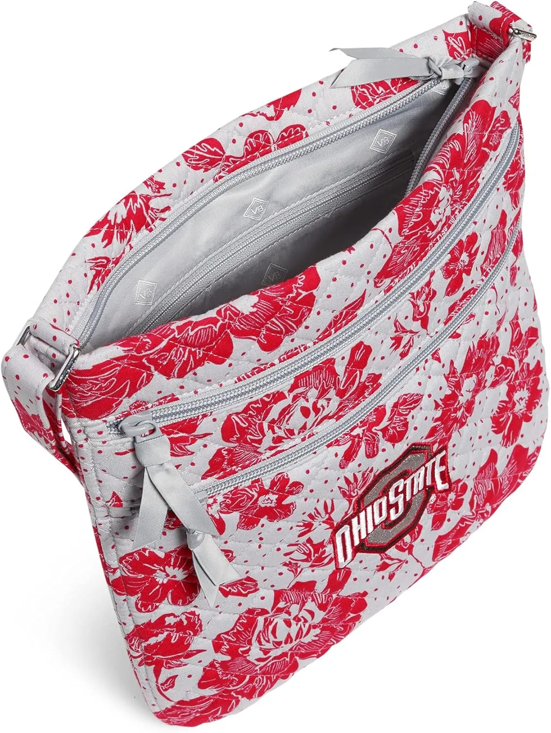 Vera Bradley Women's Cotton Collegiate Triple Zip Hipster Crossbody Purse (Multiple Teams Available)