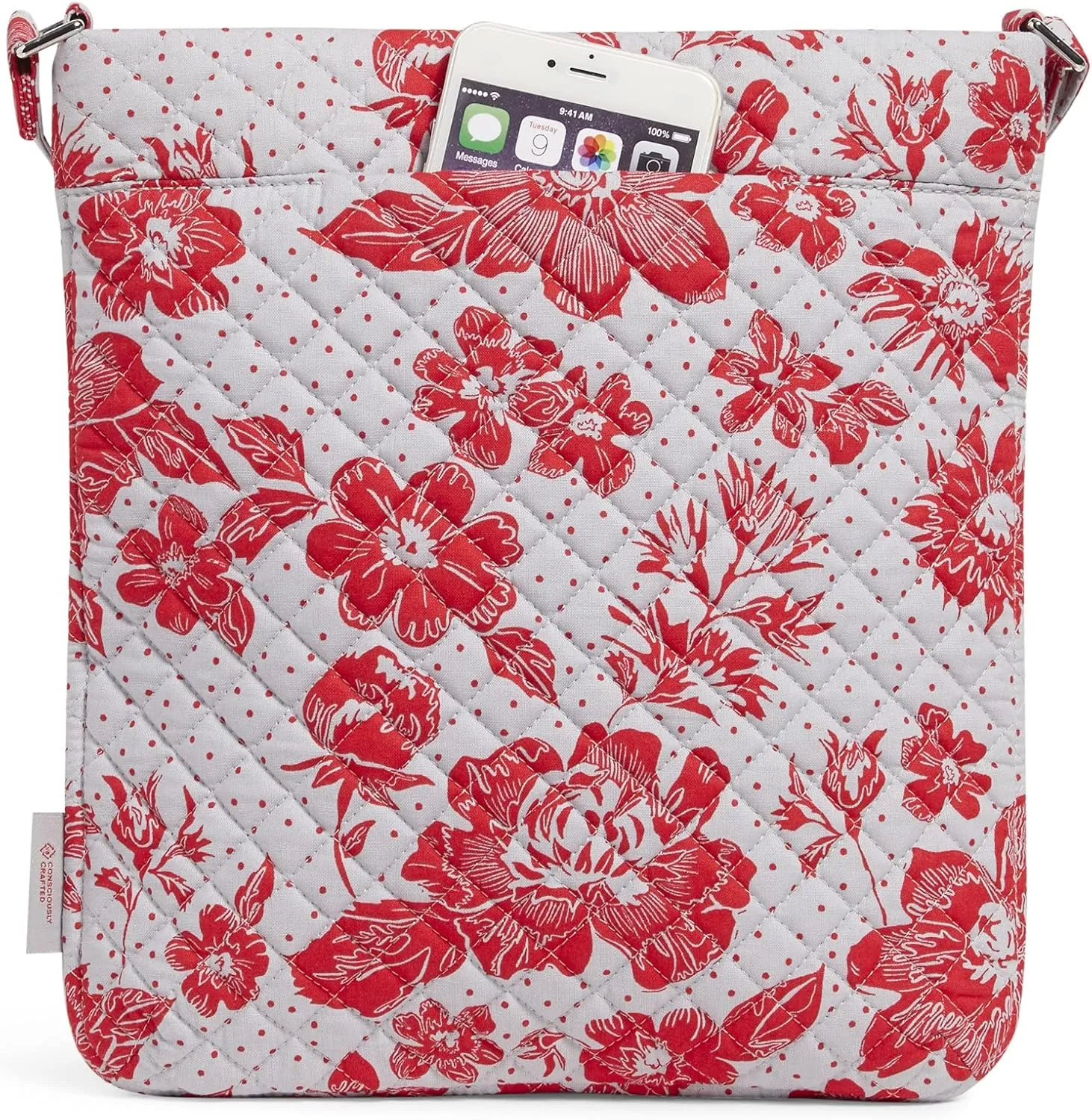 Vera Bradley Women's Cotton Collegiate Triple Zip Hipster Crossbody Purse (Multiple Teams Available)