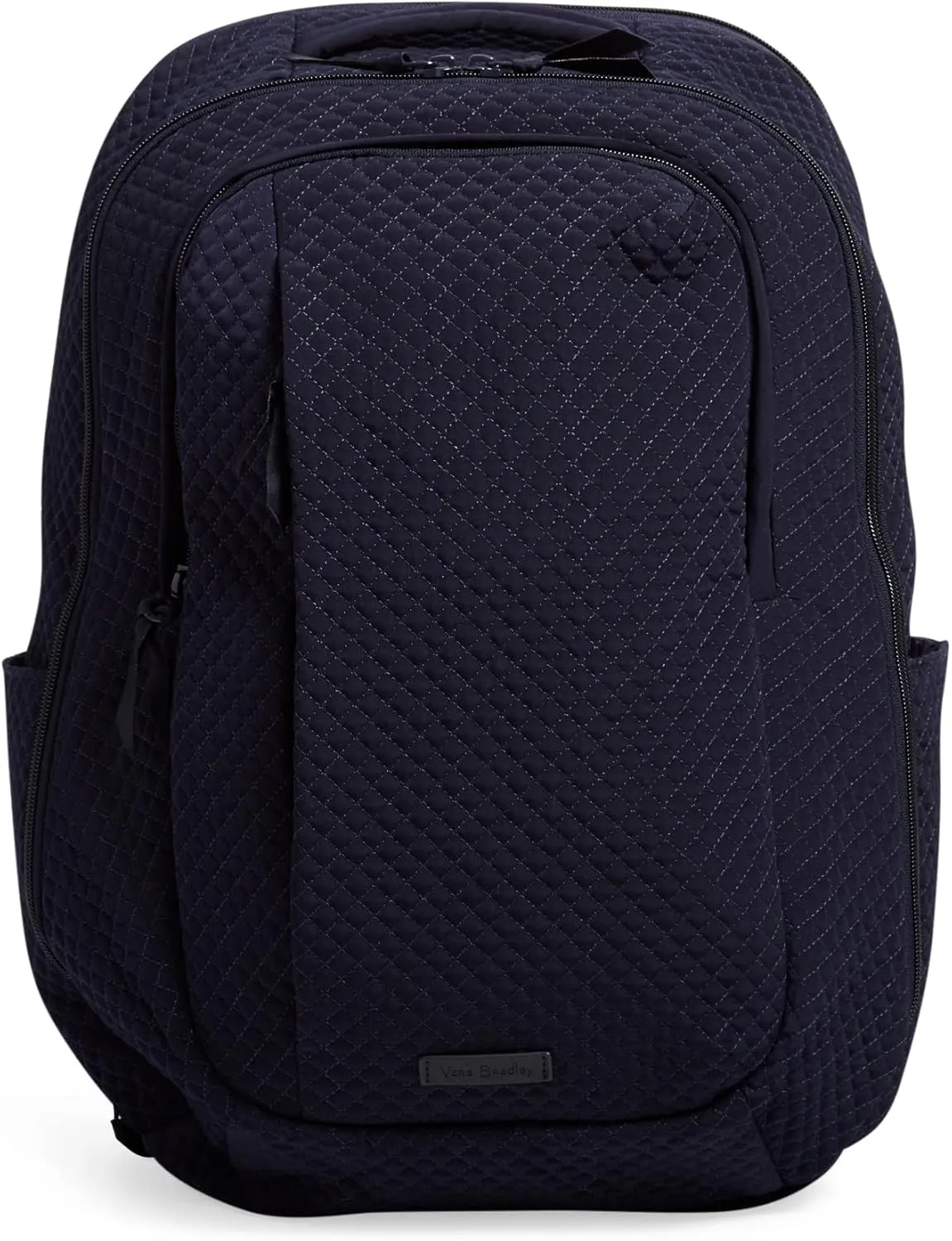 Vera Bradley Women's Microfiber Large Travel Backpack Travel Bag, Classic Navy, One Size
