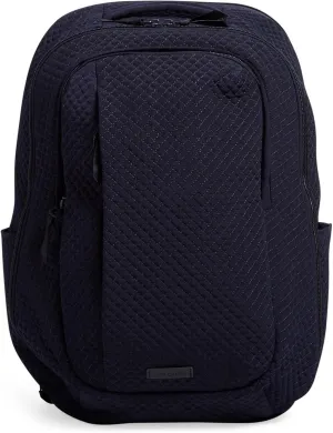 Vera Bradley Women's Microfiber Large Travel Backpack Travel Bag, Classic Navy, One Size