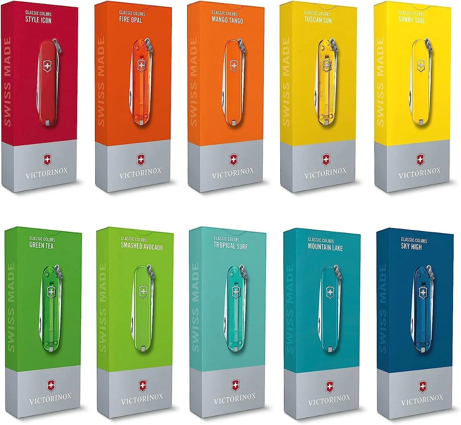 Victorinox Classic SD Swiss Army Knife, Compact, 7 Functions, Swiss Made Pocket Knife with Small Blade, Screwdriver and Key Ring - Cherry Blossom (Pink)