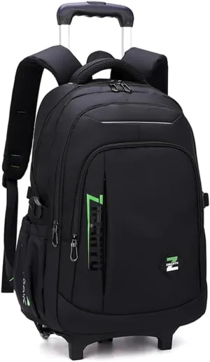 VIDOSCLA Elementary Trolley Backpack Senior High School Rolling Carry-on Luggage Book Bag with Wheels for Teens