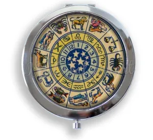 Vintage Retro Chinese New Year Zodiac Signs Handheld Compact Mirror Memento Keepsake Accessory