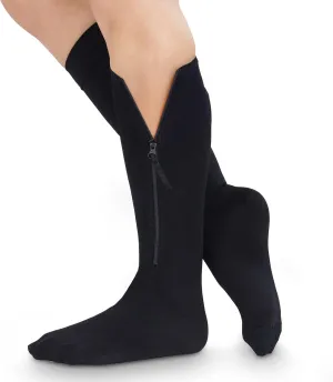 Vive Zipper Compression Socks Medical for Men & Women - 15-20 mmHg Knee High Stockings for Varicose Veins, Recovery, Edema, Post-Surgery Support - Elastic & Comfortable - Easy On for Elderly