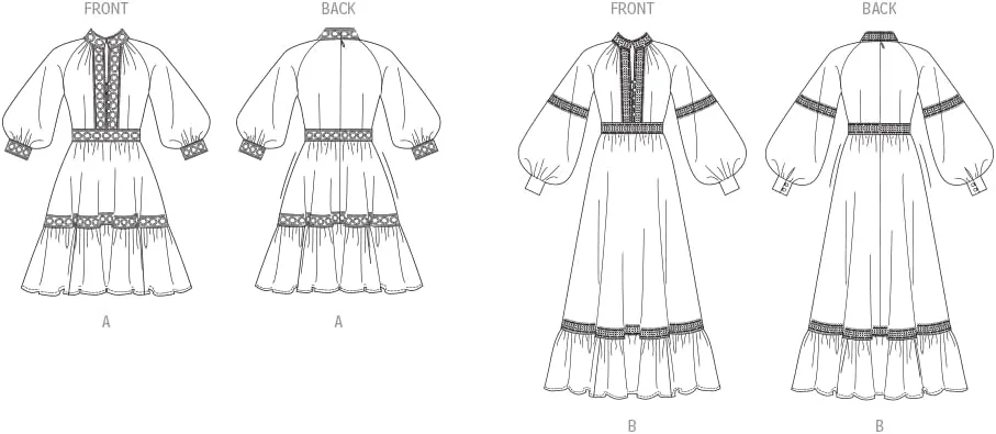 Vogue Misses' Lined Dress Sewing Pattern Packet, Design Code V2004, Sizes 18-20-22-24-26, Multicolor