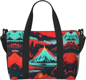 Volcano Bloom Print Versatile Gym Sports Bag,Companion For Your Journeys And Fitness Routines