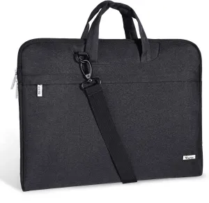 Voova Laptop Bag 15.6 Inch, Waterproof Computer Sleeve Carrying Case with Shoulder Straps & Handle Compatible with Macbook Air 15 M2/M3/M4, MacBook Pro 15/16, 15-16 Inch Hp Dell Acer Asus, Black