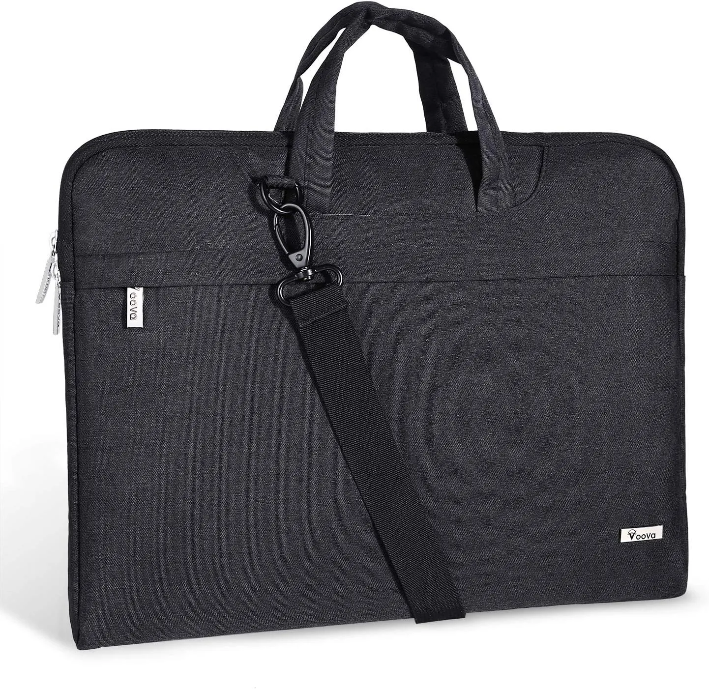 Voova Laptop Bag 15.6 Inch, Waterproof Computer Sleeve Carrying Case with Shoulder Straps & Handle Compatible with Macbook Air 15 M2/M3/M4, MacBook Pro 15/16, 15-16 Inch Hp Dell Acer Asus, Black