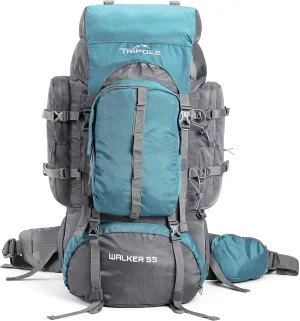 Walker 65 Litres Rucksack | Internal Frame With Metal Rod | Rain Cover | Bottom Opening | Laptop Section