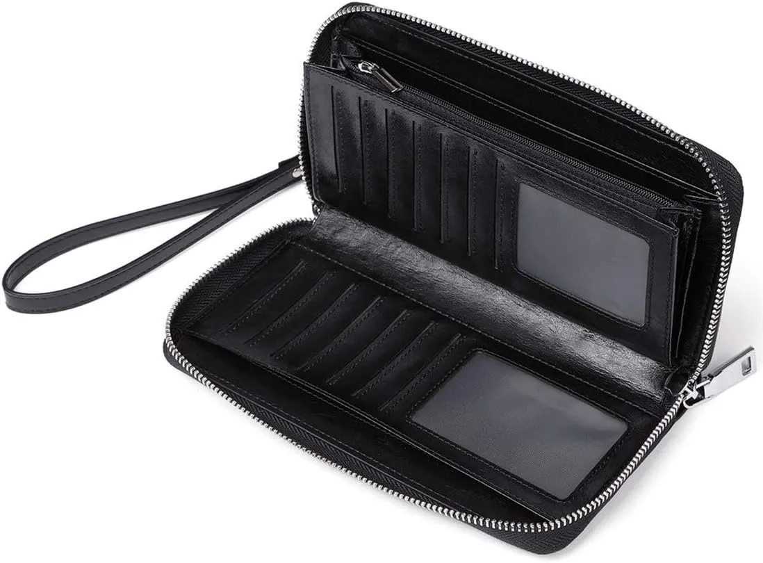 Wallets for Women RFID Blocking Leather Zip Around Wristlet Clutch Travel Purse