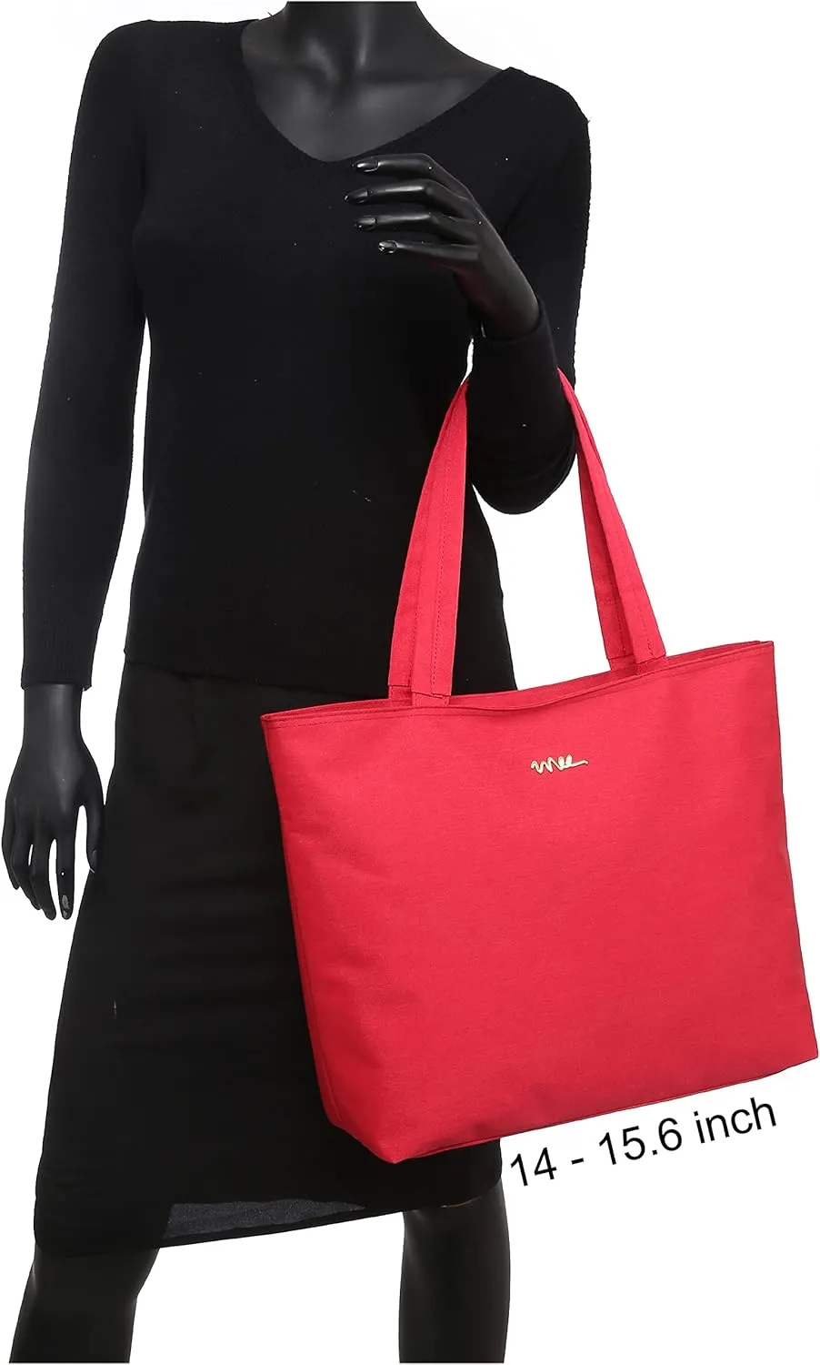 Water Resistance Nylon Laptop Tote Bag Computer Travel Carrying Shoulder Bag (12-13.3 Inch, Red)