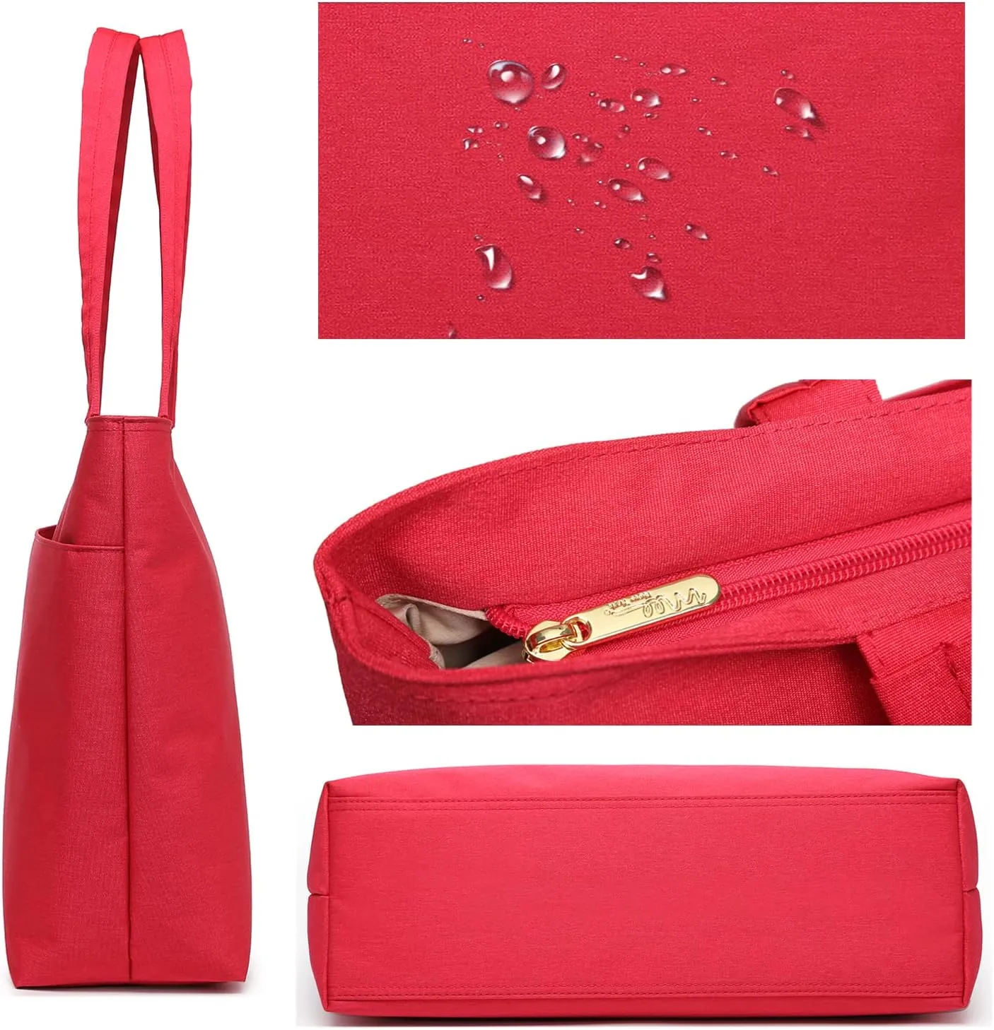 Water Resistance Nylon Laptop Tote Bag Computer Travel Carrying Shoulder Bag (12-13.3 Inch, Red)