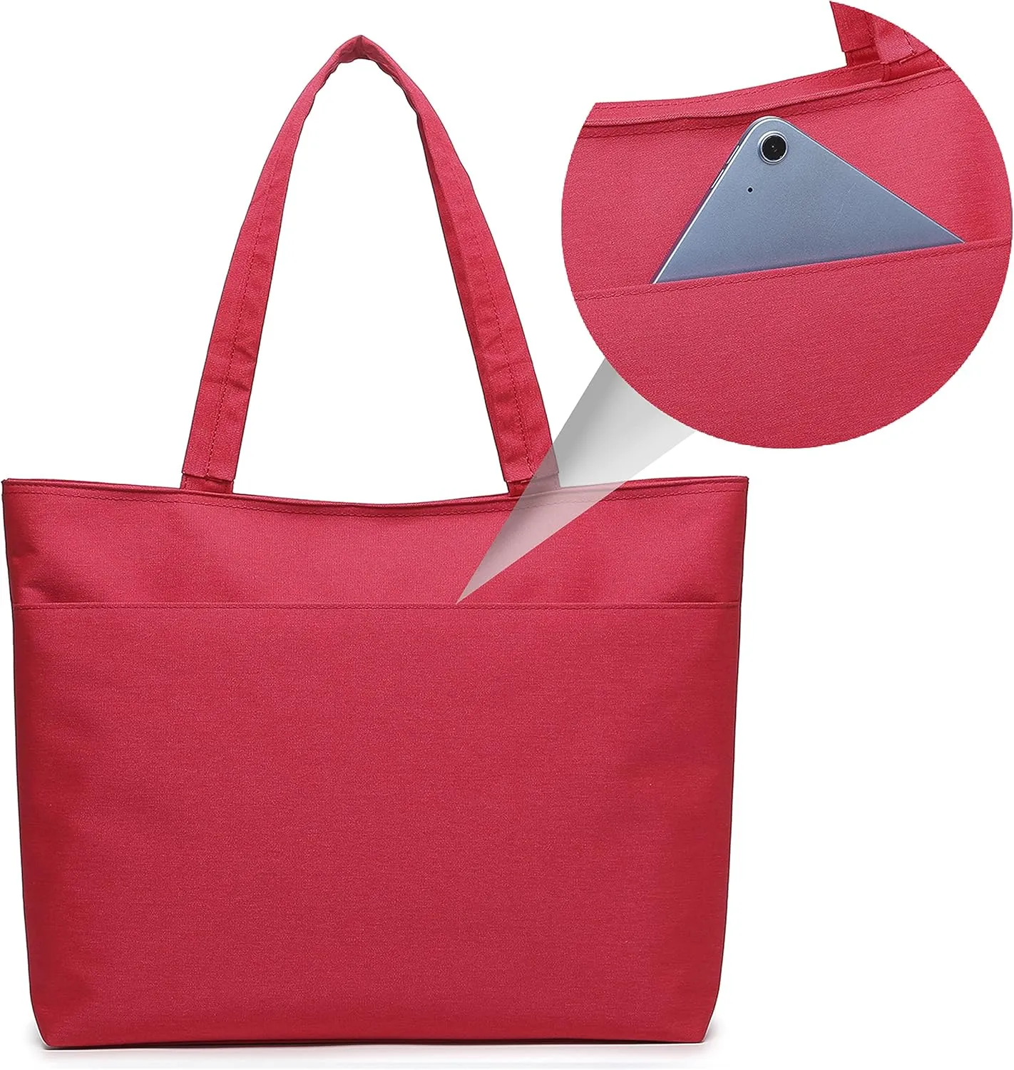 Water Resistance Nylon Laptop Tote Bag Computer Travel Carrying Shoulder Bag (12-13.3 Inch, Red)