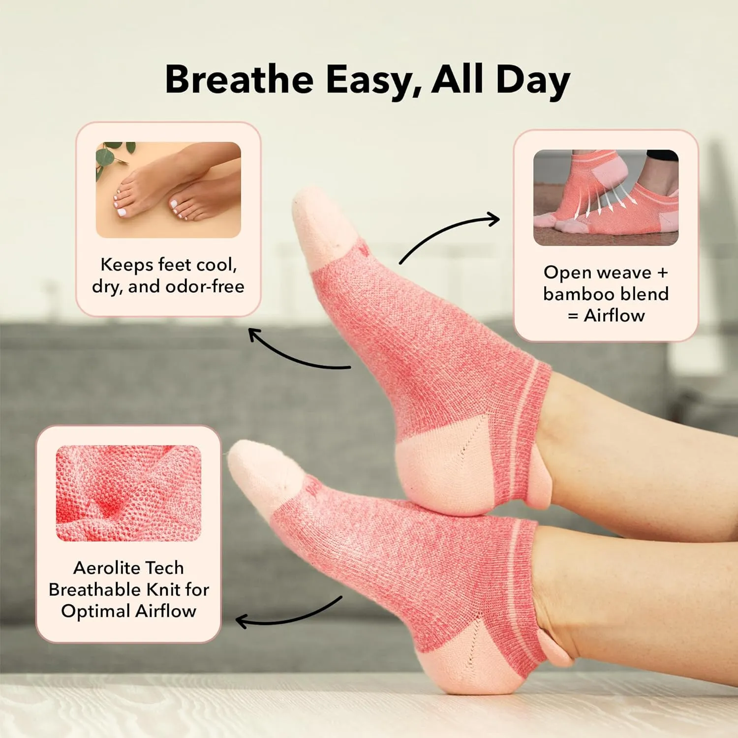 Wellow Ankle Socks for Men & Women – Breathable Aerolite Knit, 360° Compression, Ultra-Soft Made with Viscose from Bamboo