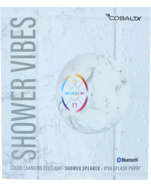 White Marble LED Color-Changing Shower Speaker