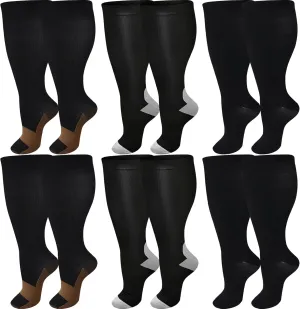 Wide Calf Compression Socks for Women Men,Large Plus Size Compression Socks Support for Nurse Pregnant