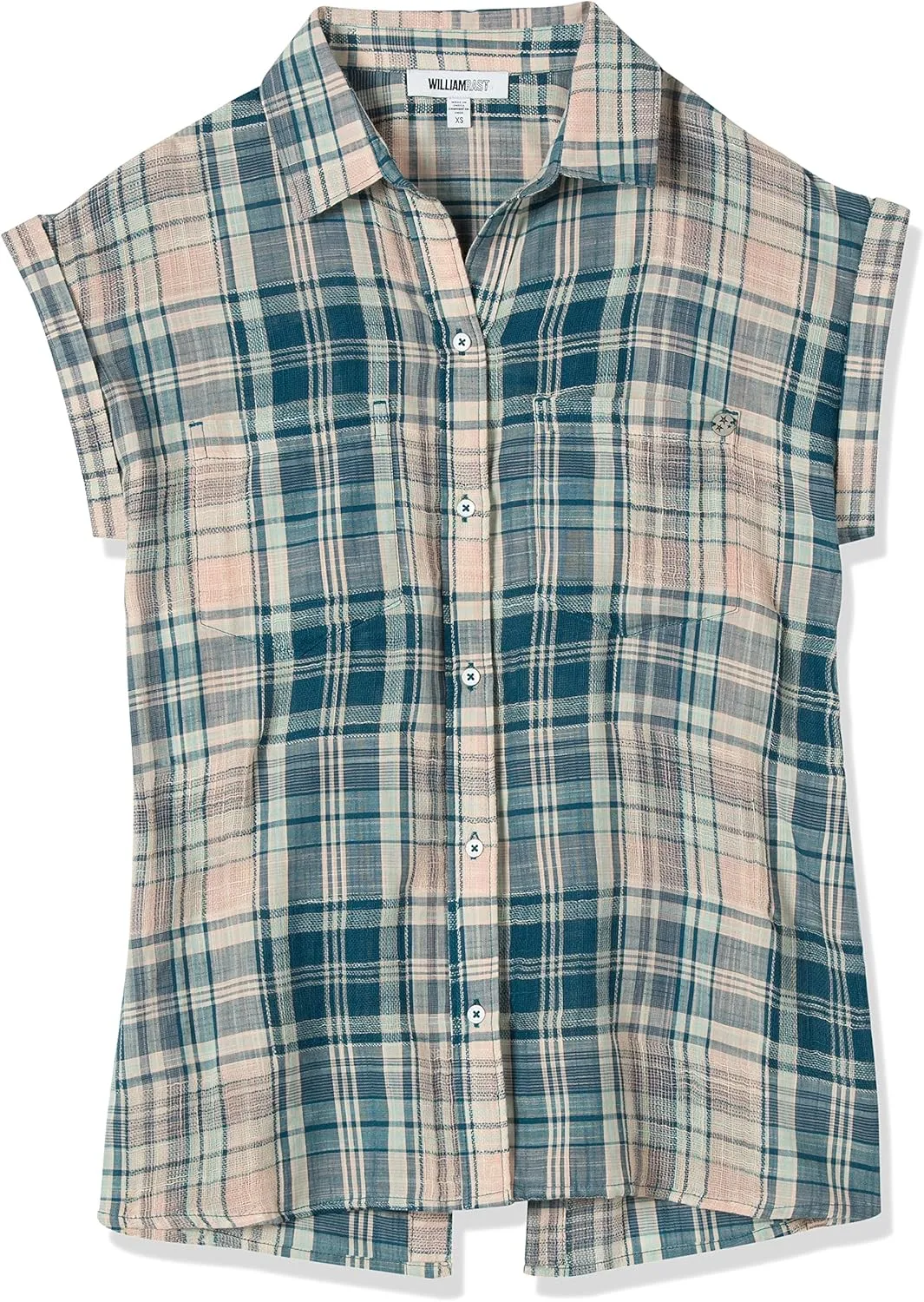 William Rast Women's Kinsley Short Sleeve Gather Back Shirt