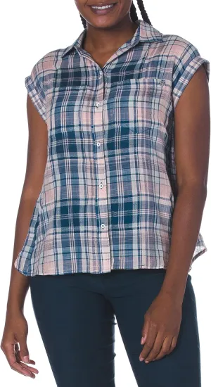 William Rast Women's Kinsley Short Sleeve Gather Back Shirt