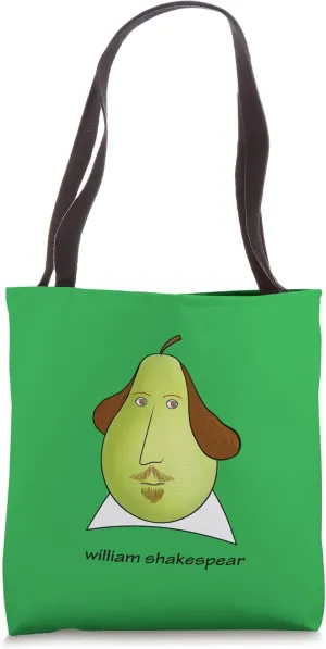 William Shakespeare, funny writer actor poet pearshaped bard Tote Bag