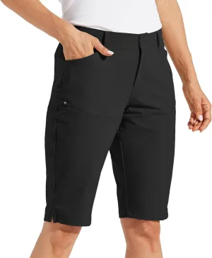 Willit Women's Shorts 13" Golf Hiking Long Shorts Knee Length Quick Dry Water Resistant Casual Summer