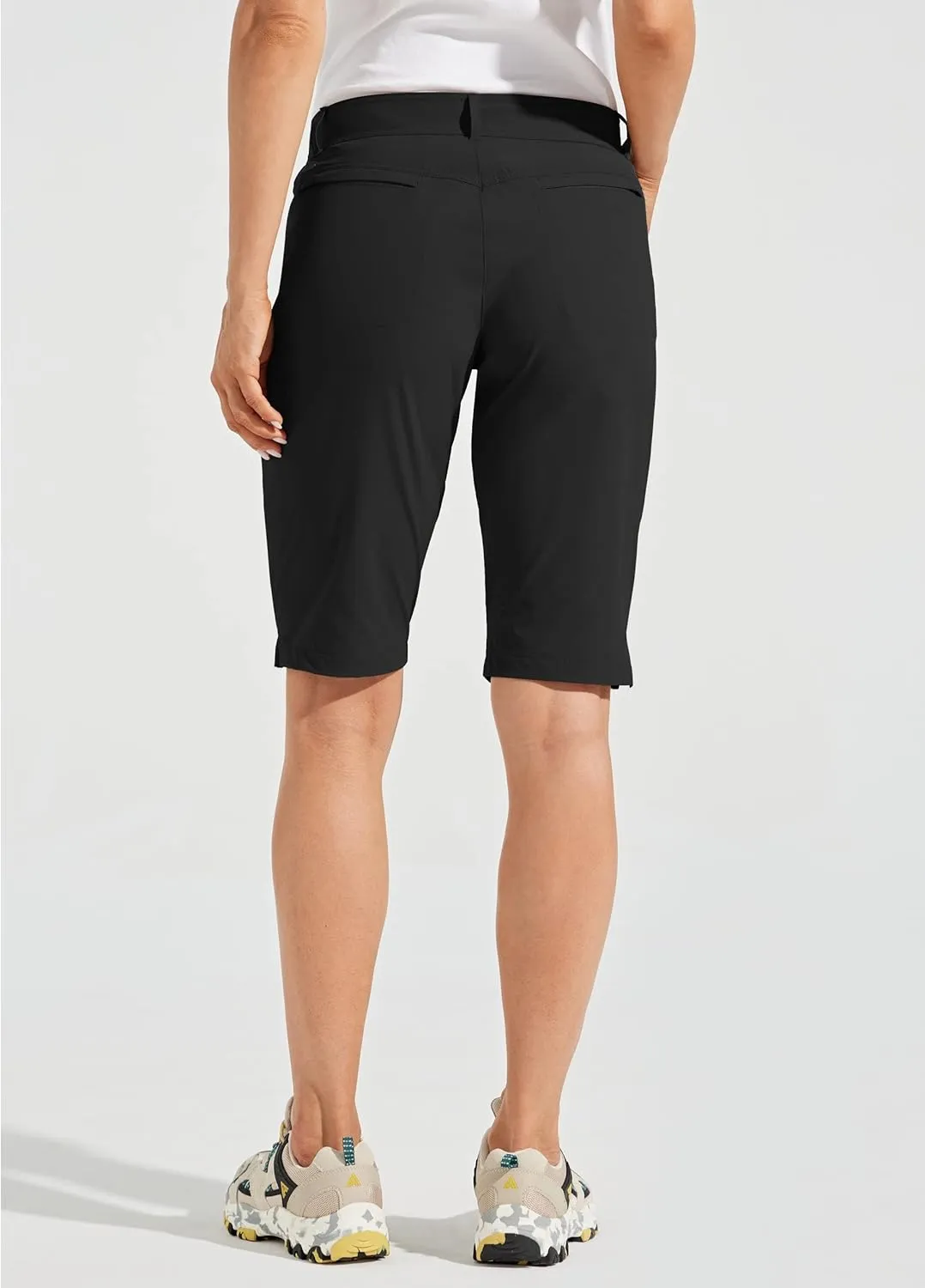 Willit Women's Shorts 13" Golf Hiking Long Shorts Knee Length Quick Dry Water Resistant Casual Summer