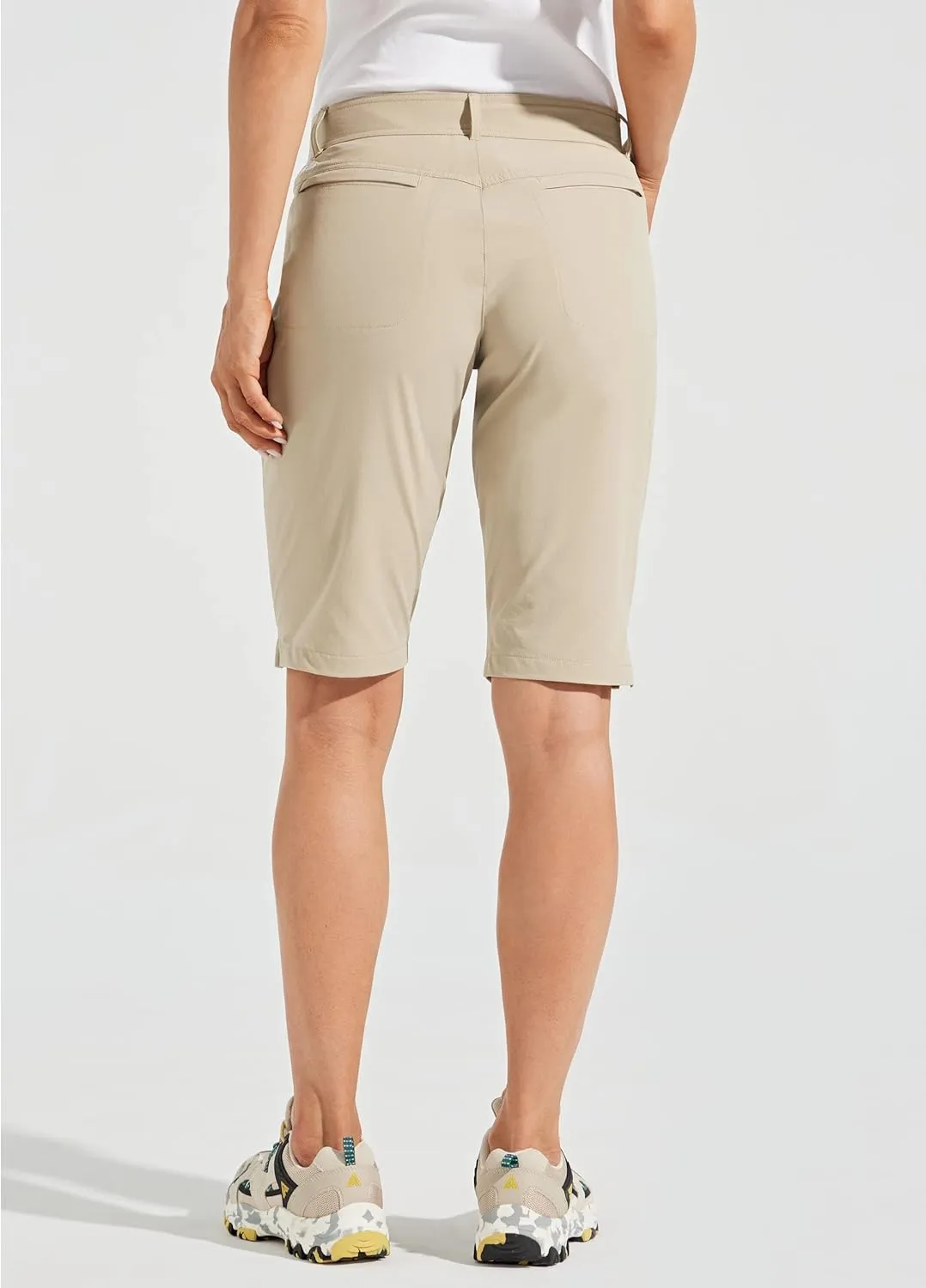 Willit Women's Shorts 13" Golf Hiking Long Shorts Knee Length Quick Dry Water Resistant Casual Summer