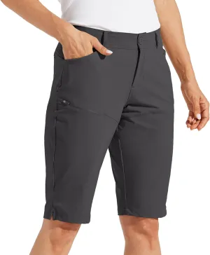 Willit Women's Shorts 13" Golf Hiking Long Shorts Knee Length Quick Dry Water Resistant Casual Summer