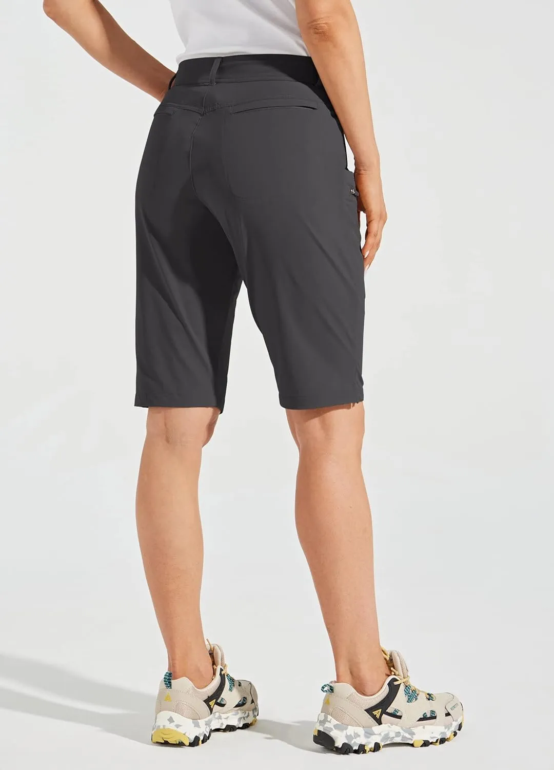 Willit Women's Shorts 13" Golf Hiking Long Shorts Knee Length Quick Dry Water Resistant Casual Summer