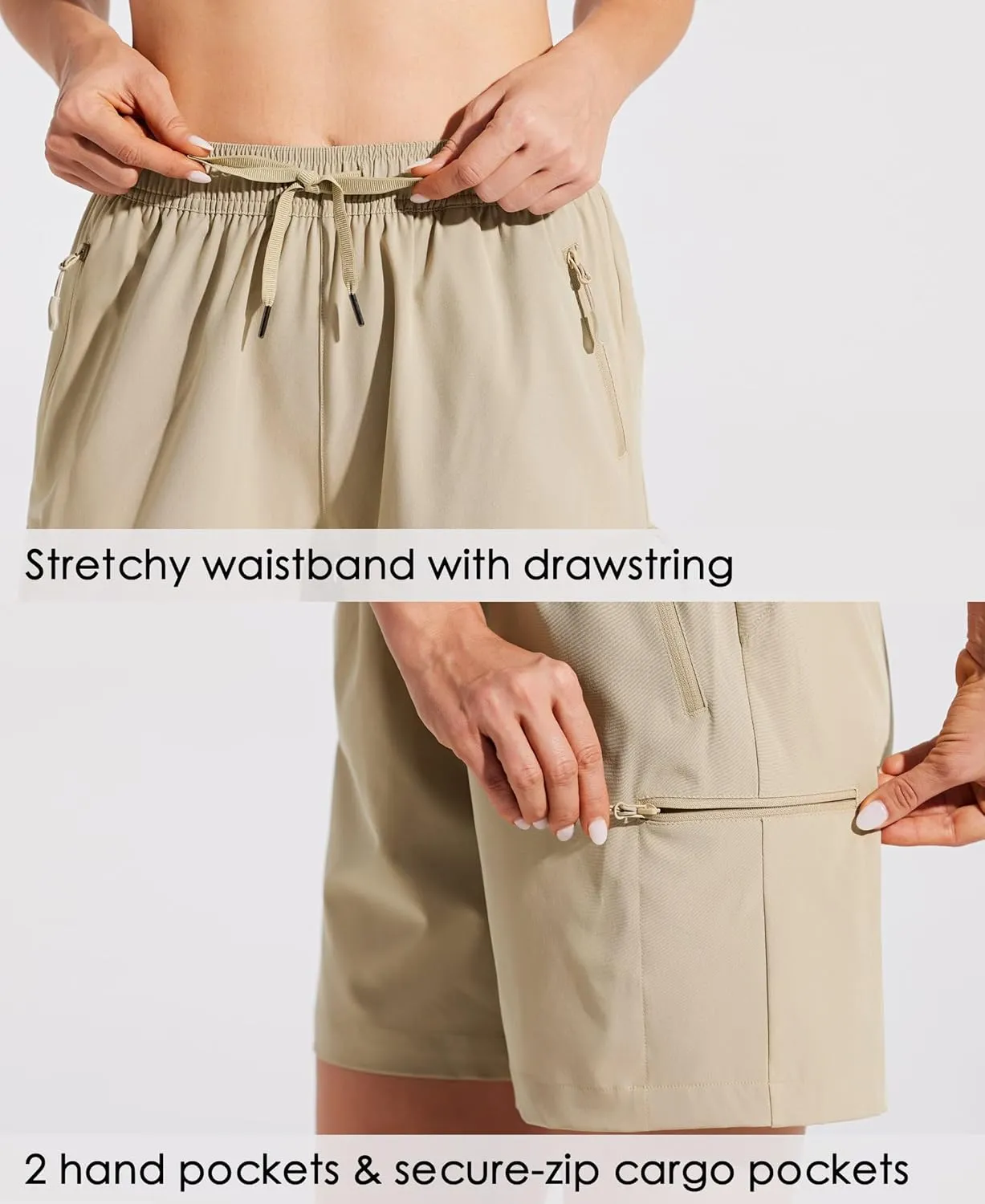 Willit Women's Shorts Hiking Cargo Quick Dry Golf Active Athletic Shorts 7" Lightweight Summer with Pockets