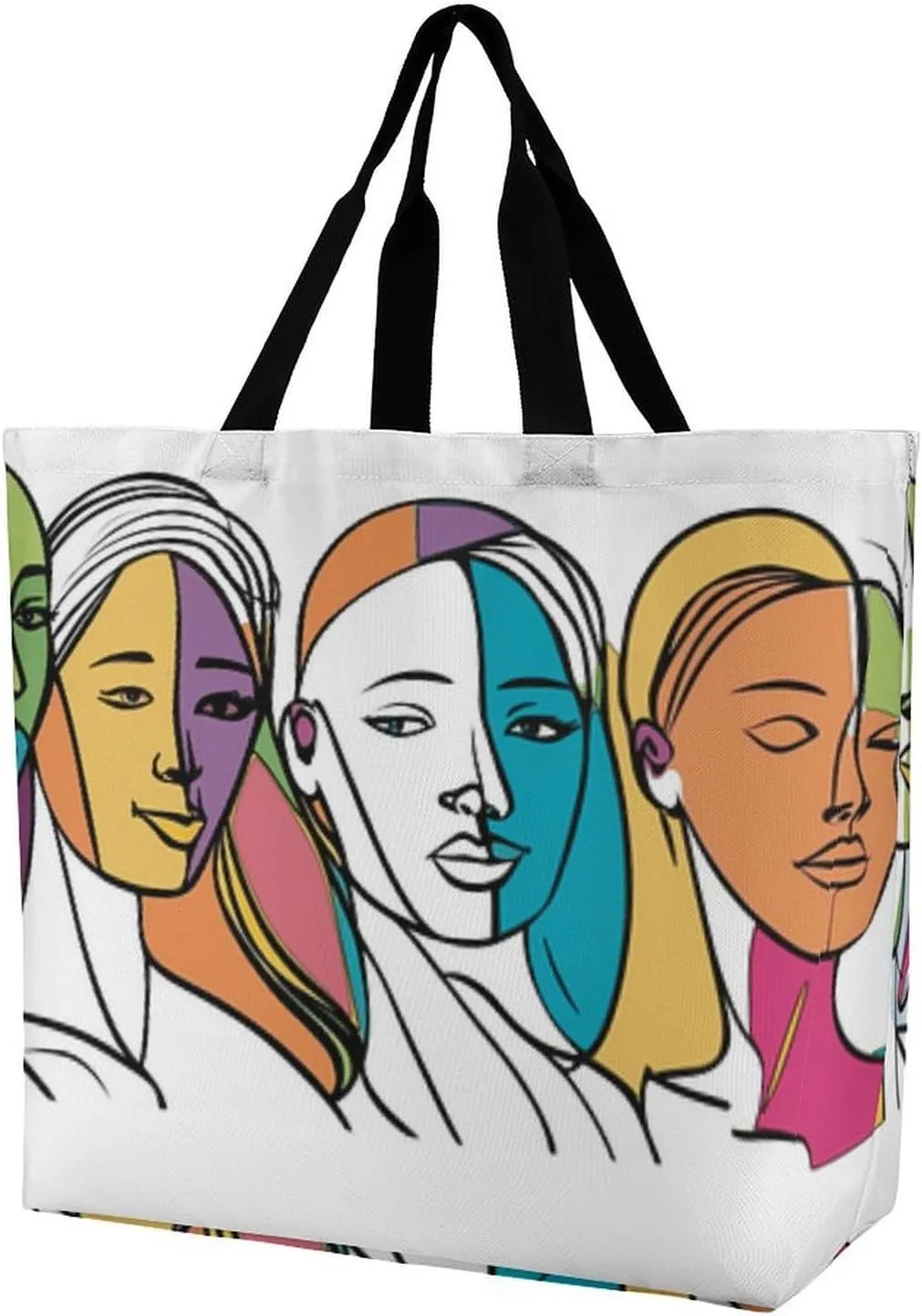 Women Abstraction Tote Bag for Women, Large Capacity Shoulder Bag, Lightweight Utility Grocery Handbag for Shopping, Fashion Leisure Travel Beach Bag Tote Purse for Work Gym