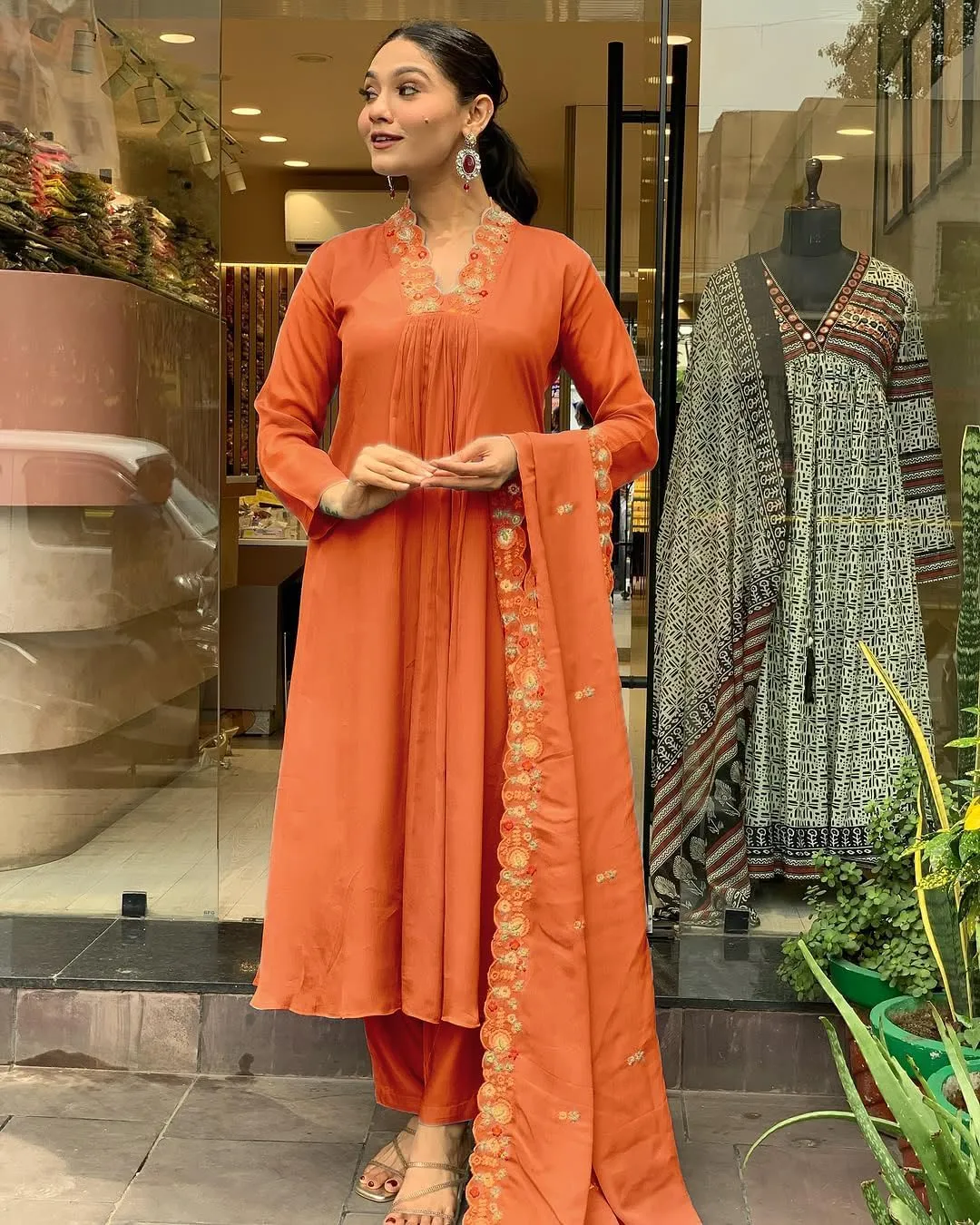 Women Anarkali Dress, Alia Cut Kurti Pant and Dupatta 3pc Set for Women