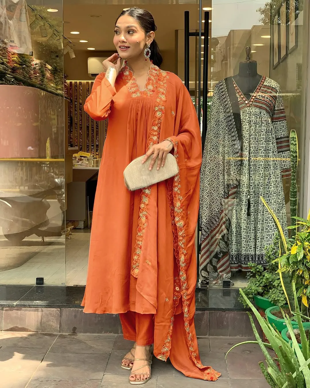 Women Anarkali Dress, Alia Cut Kurti Pant and Dupatta 3pc Set for Women
