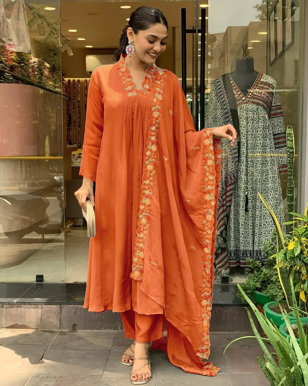 Women Anarkali Dress, Alia Cut Kurti Pant and Dupatta 3pc Set for Women