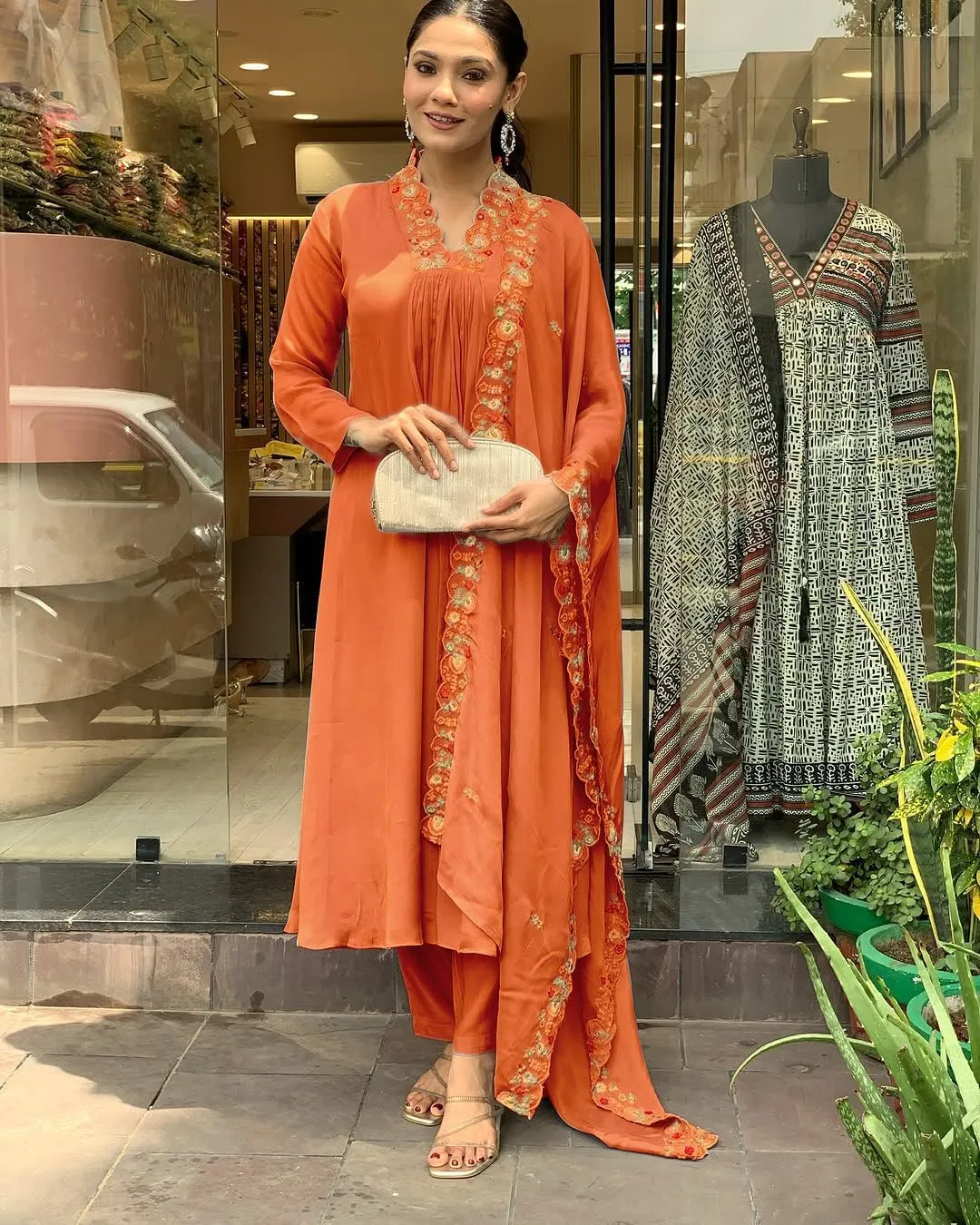 Women Anarkali Dress, Alia Cut Kurti Pant and Dupatta 3pc Set for Women