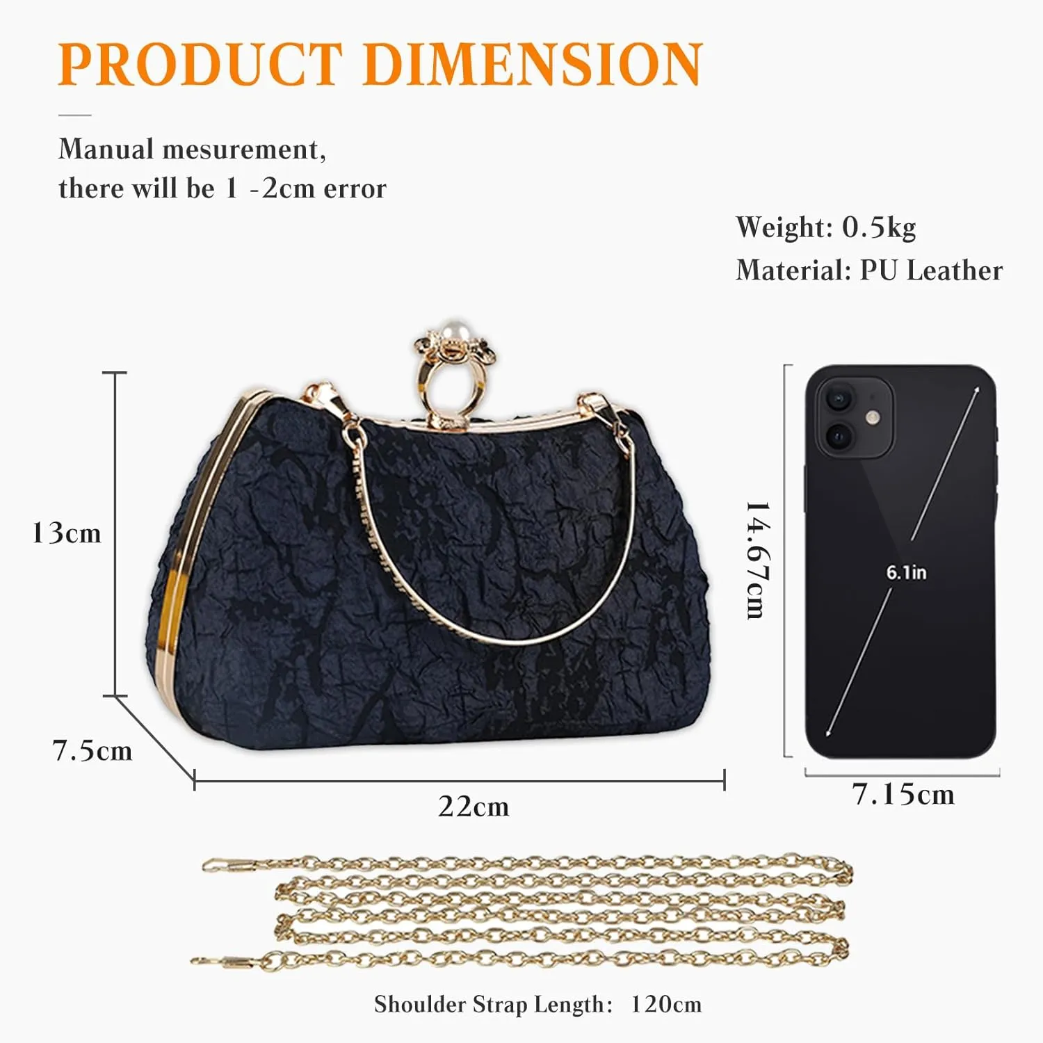 Women Evening Bag Pearl Clutch Bag Bridal Wedding Purse Beaded Handbag Shoulder Bag Elegant Crossbody Bag