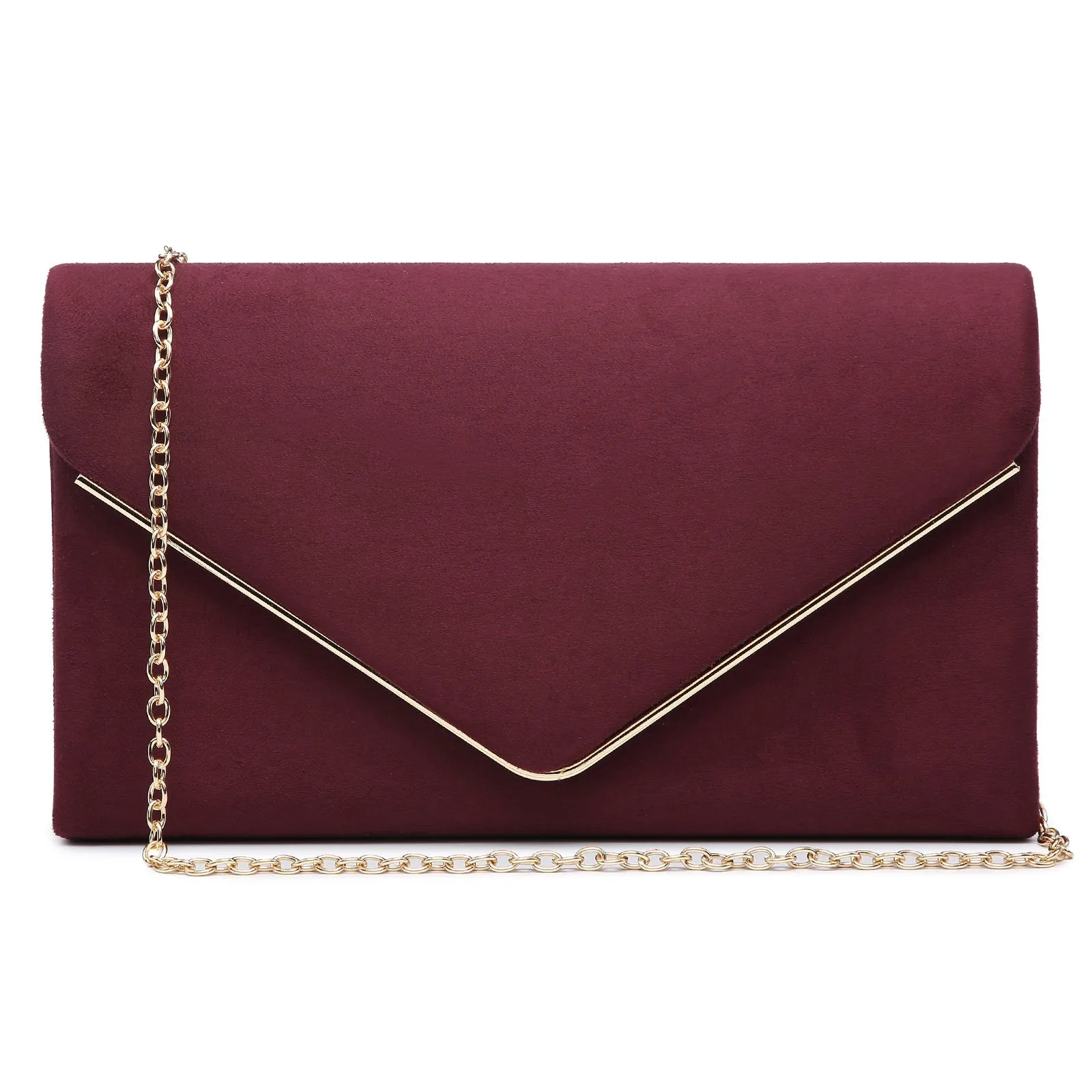 Women Faux Suede Velvet Formal Evening Party Clutch Purses