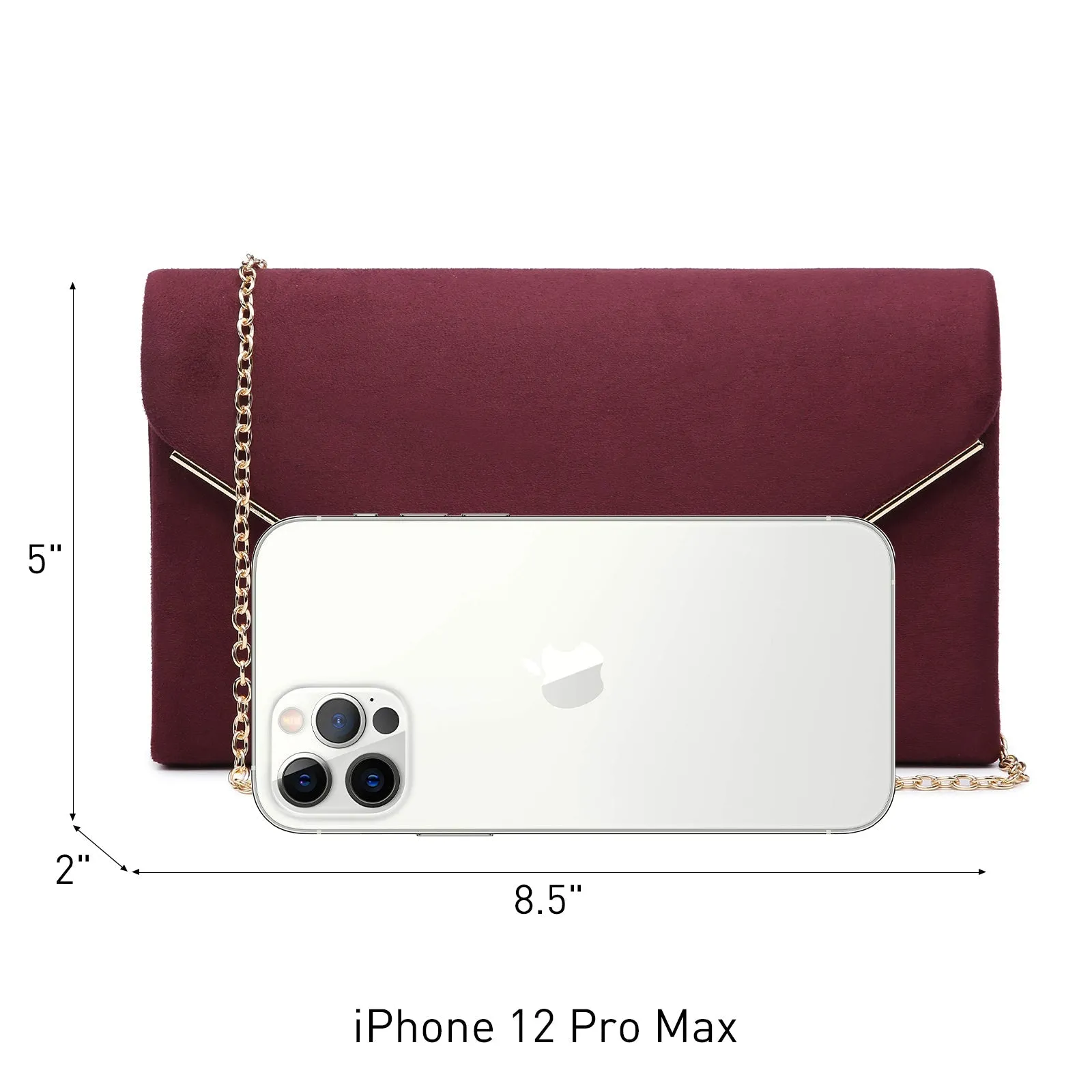 Women Faux Suede Velvet Formal Evening Party Clutch Purses