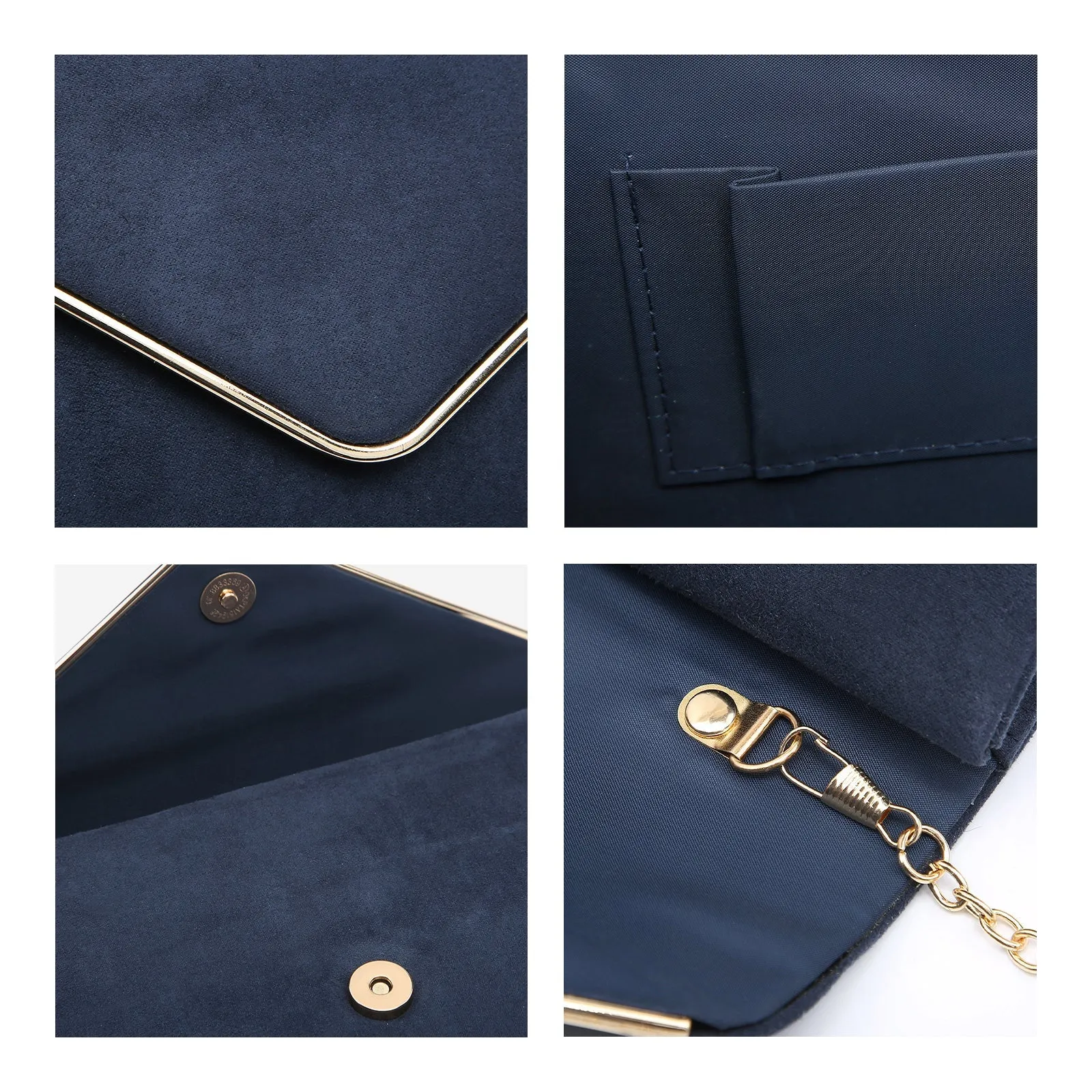 Women Faux Suede Velvet Formal Evening Party Clutch Purses