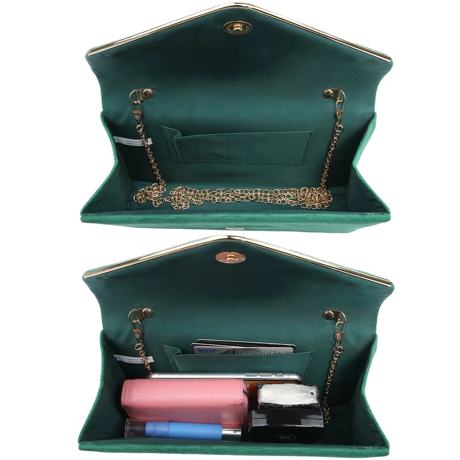 Women Faux Suede Velvet Formal Evening Party Clutch Purses