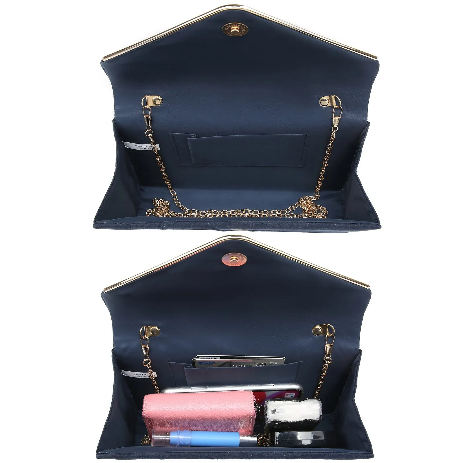 Women Faux Suede Velvet Formal Evening Party Clutch Purses