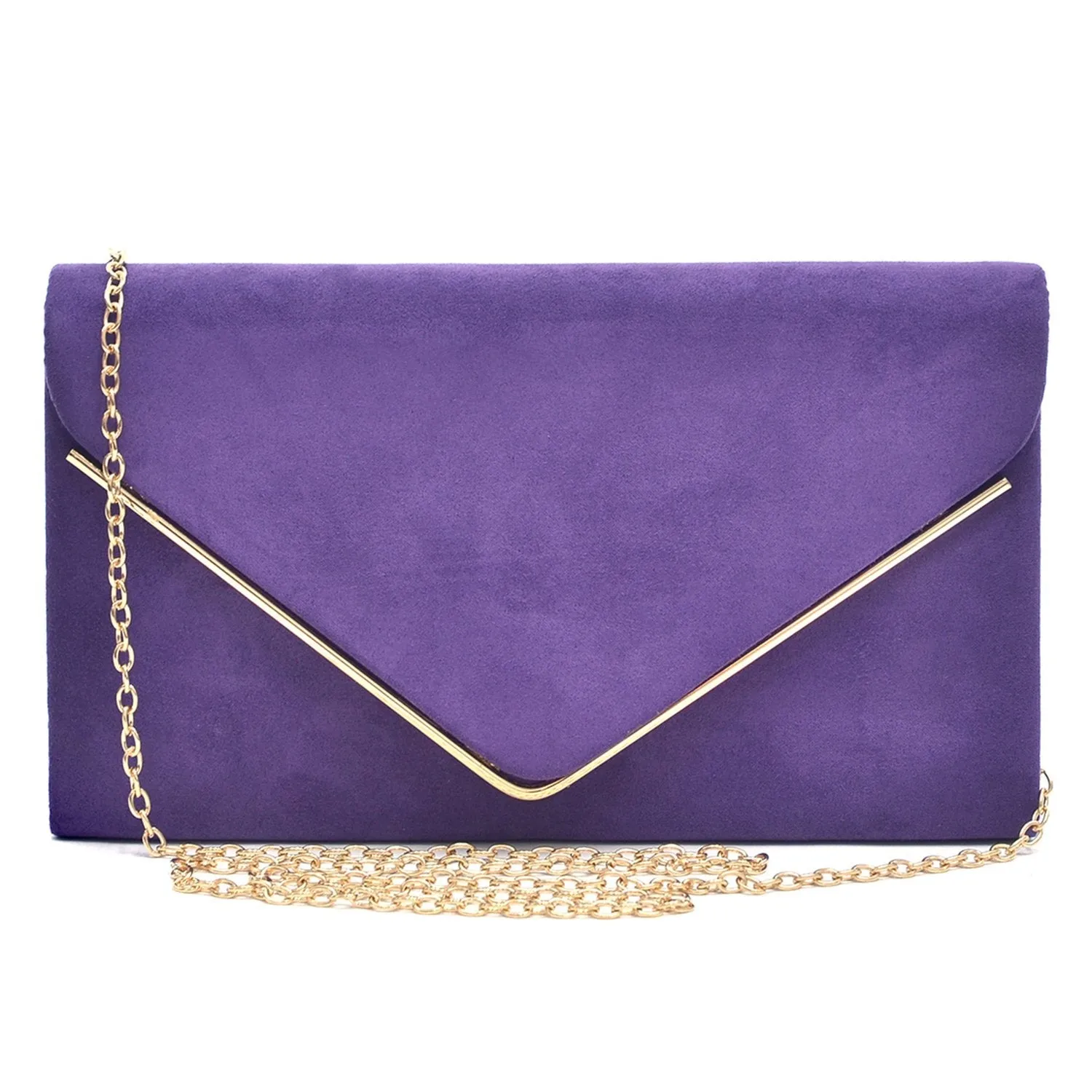 Women Faux Suede Velvet Formal Evening Party Clutch Purses