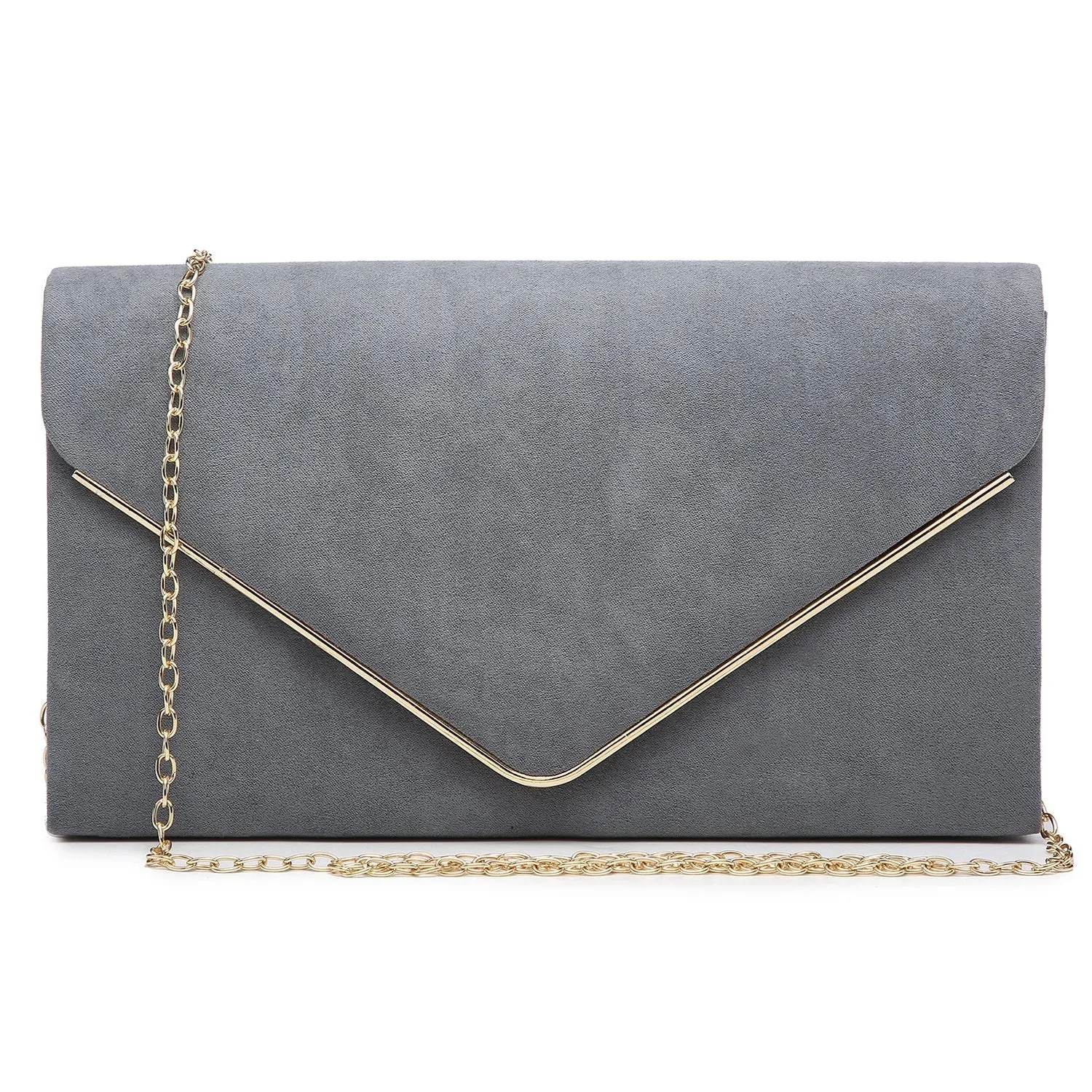 Women Faux Suede Velvet Formal Evening Party Clutch Purses