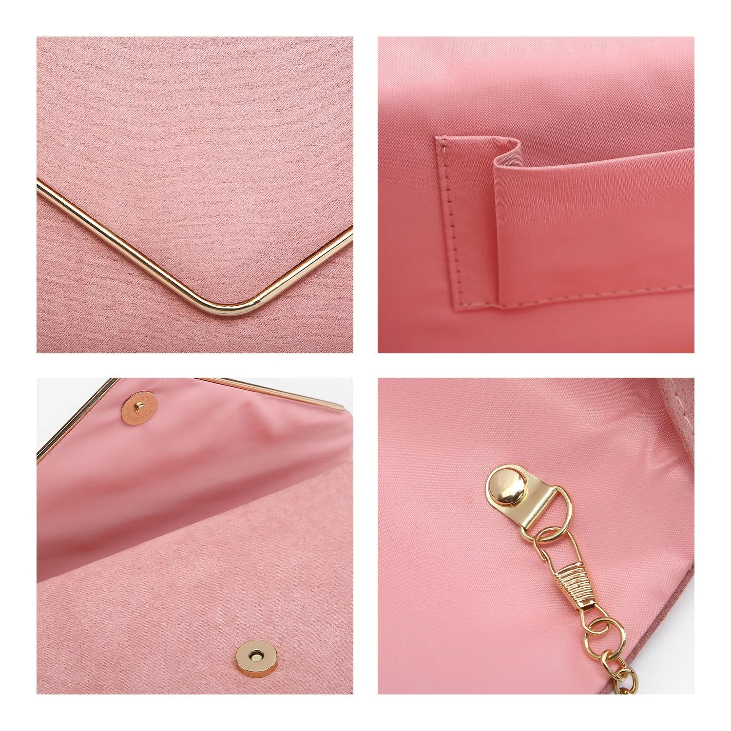 Women Faux Suede Velvet Formal Evening Party Clutch Purses