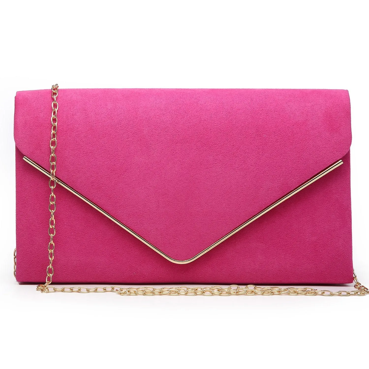 Women Faux Suede Velvet Formal Evening Party Clutch Purses