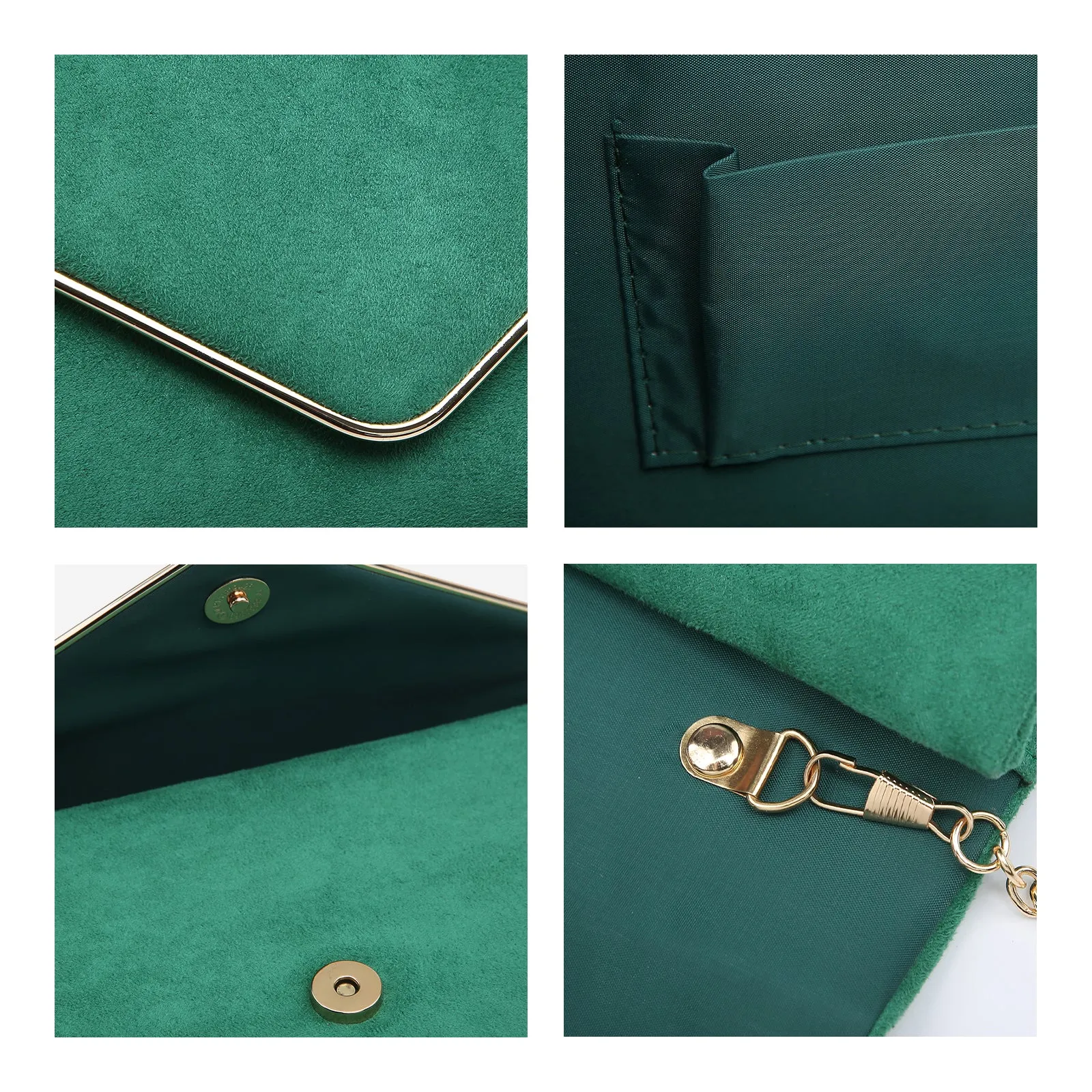 Women Faux Suede Velvet Formal Evening Party Clutch Purses