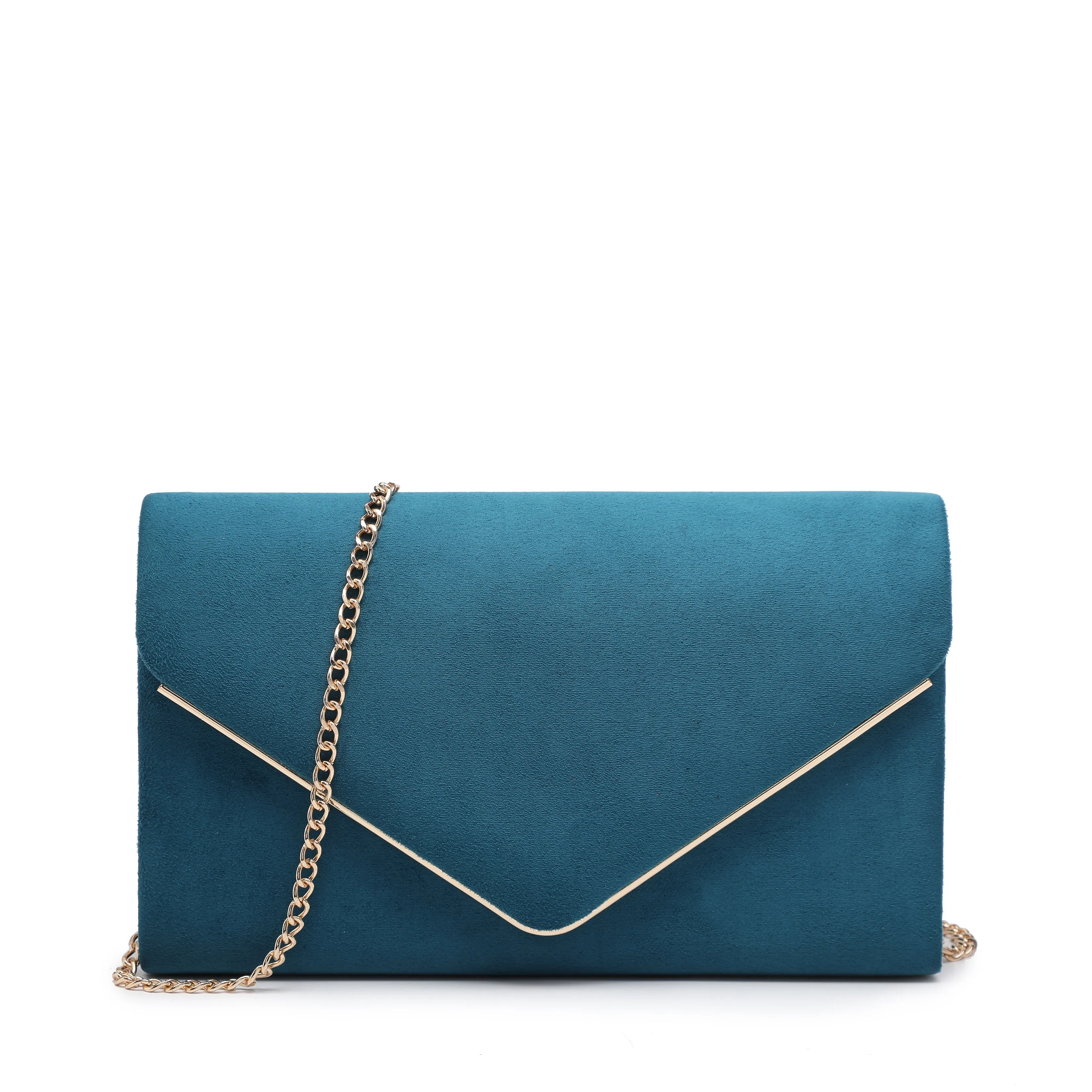 Women Faux Suede Velvet Formal Evening Party Clutch Purses