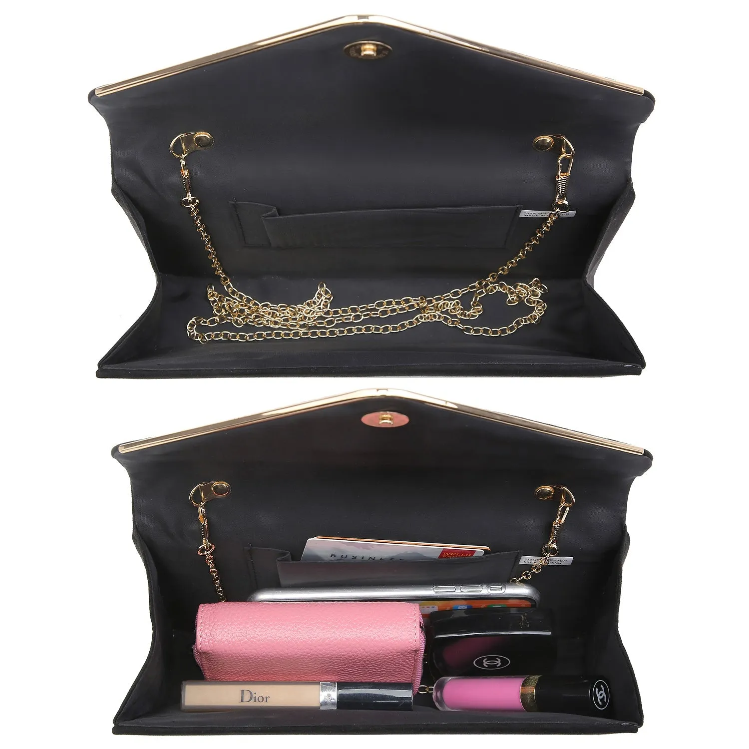 Women Faux Suede Velvet Formal Evening Party Clutch Purses