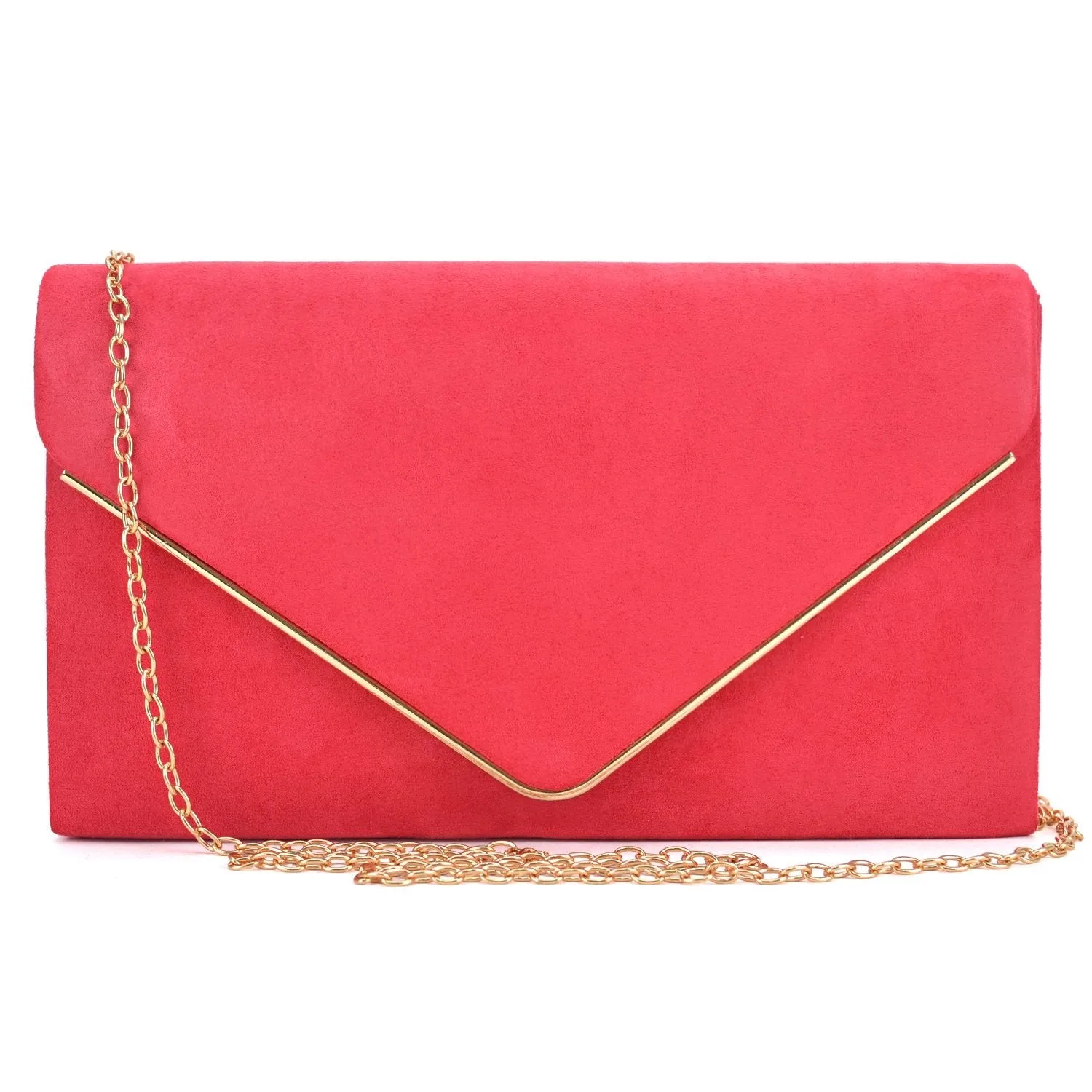 Women Faux Suede Velvet Formal Evening Party Clutch Purses